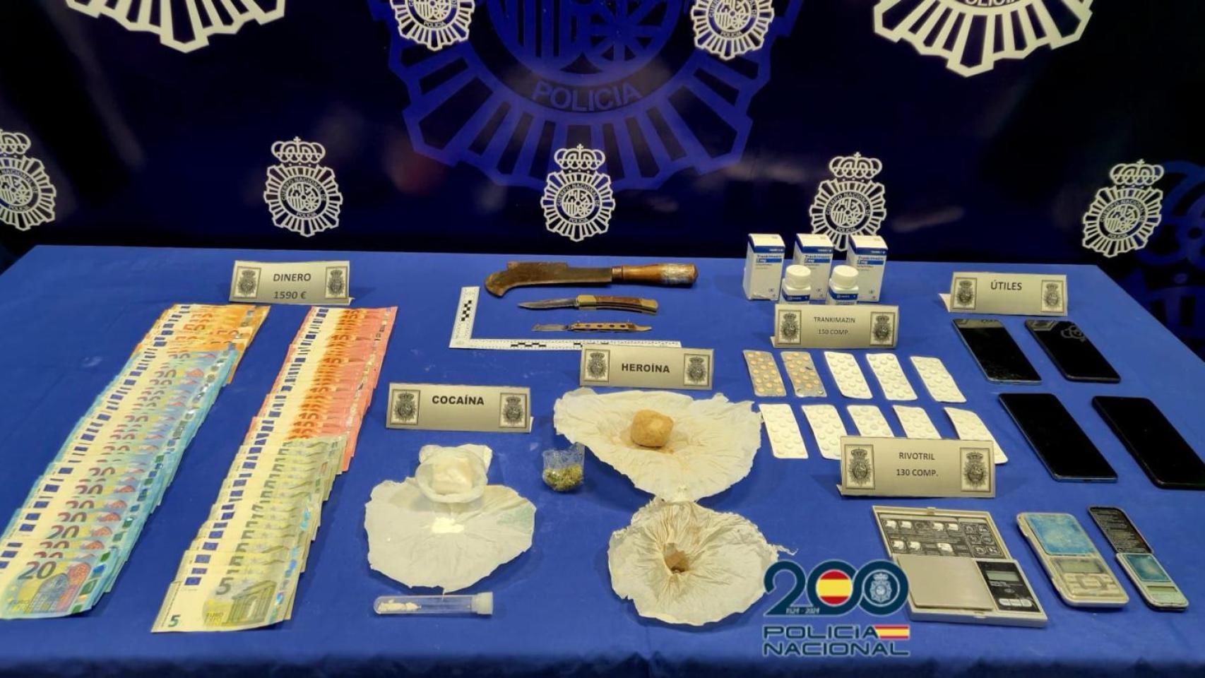 Imagen del material intervenido por la Policía Nacional en la Operación Barrio de Valladolid