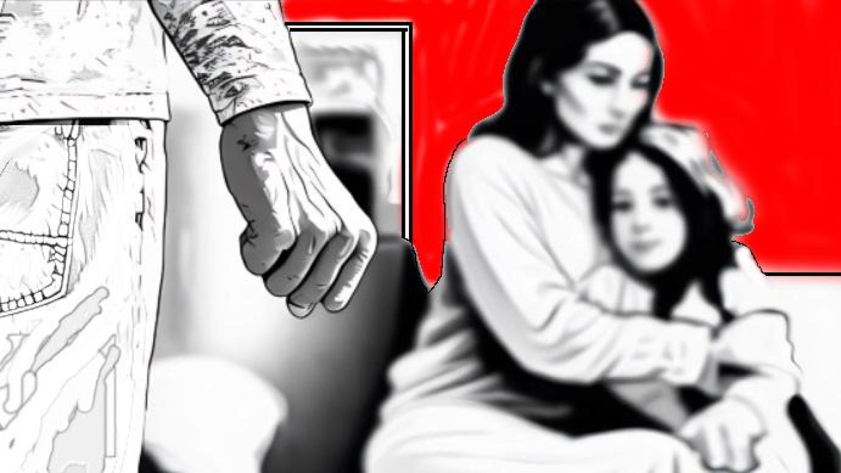 Ilustración sobre un caso de violencia doméstica.