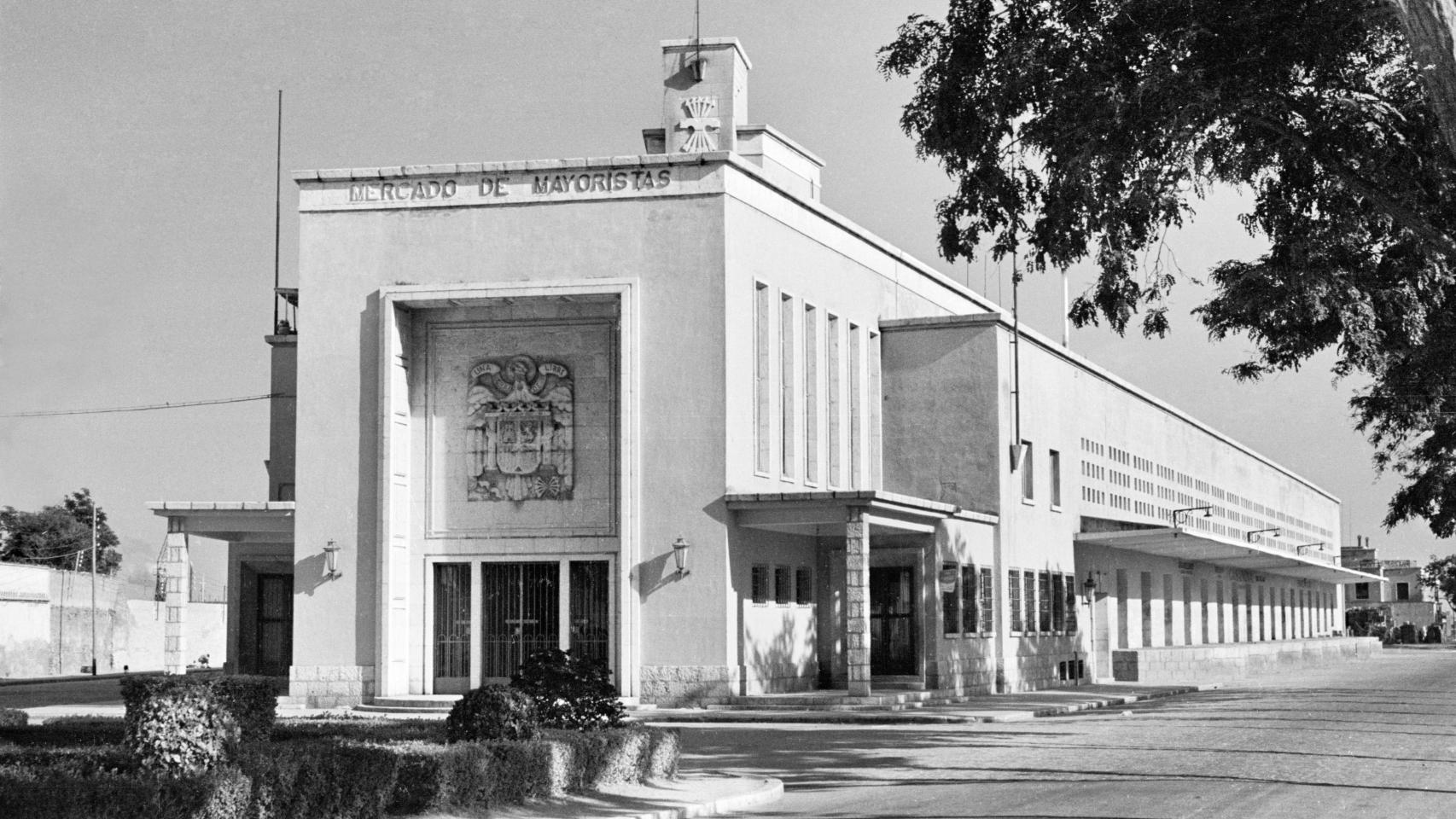 Imagen de 1959 del Mercado de Mayoristas de Málaga.