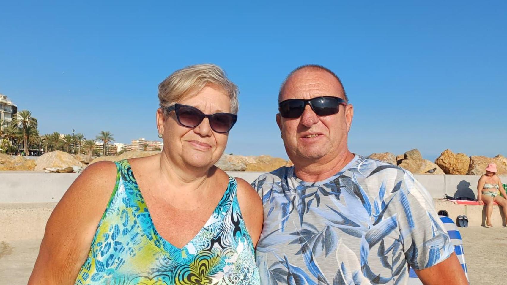 Mireille y Herman, en las piscinas naturales de Torrevieja.