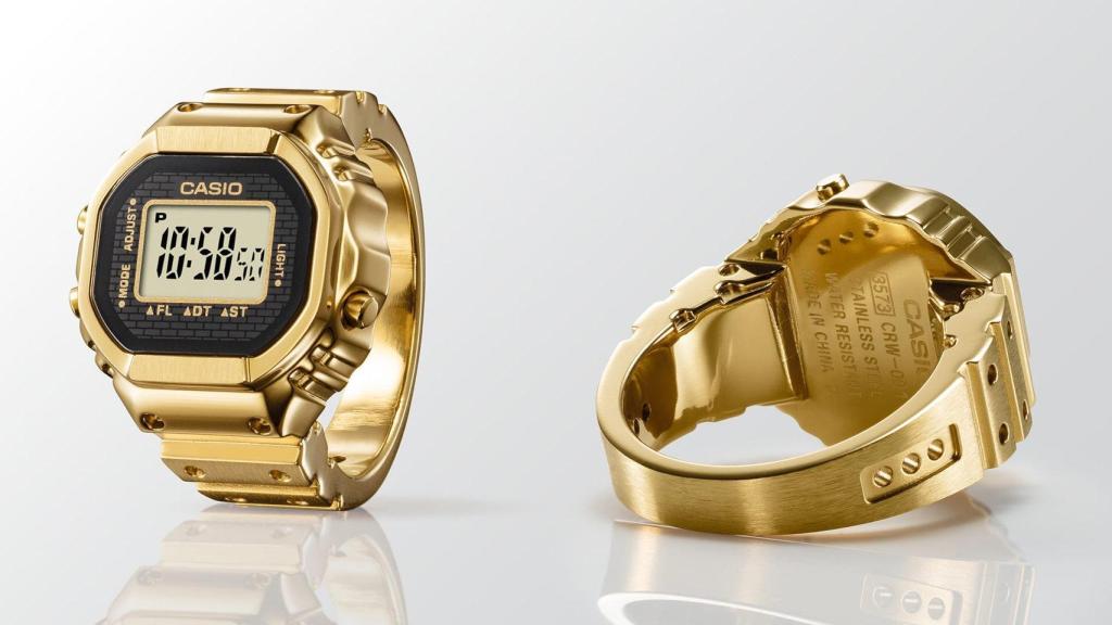 Versión dorada del anillo Casio Ring Watch