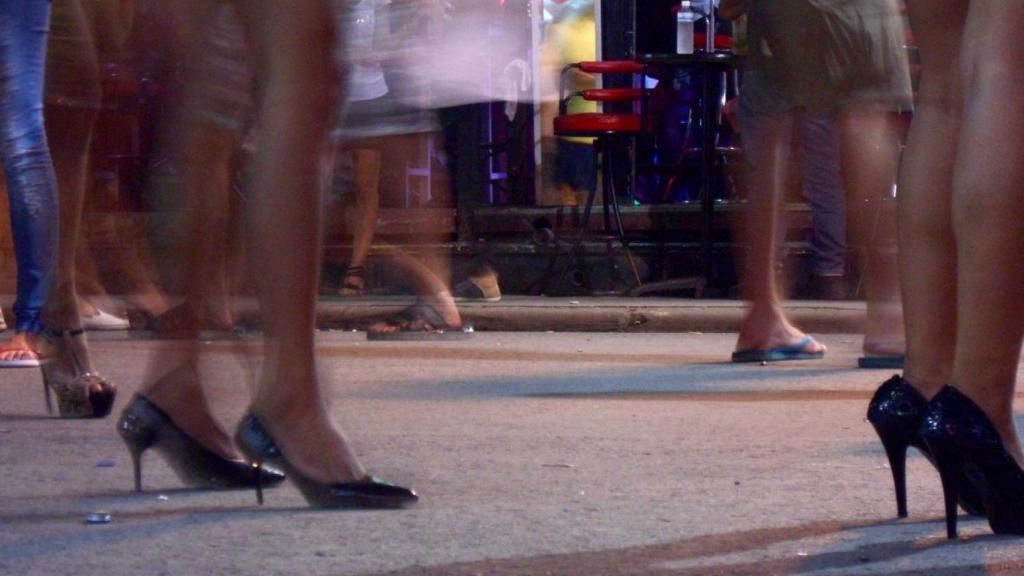 Una zona concurrida donde la prostitución es frecuente.