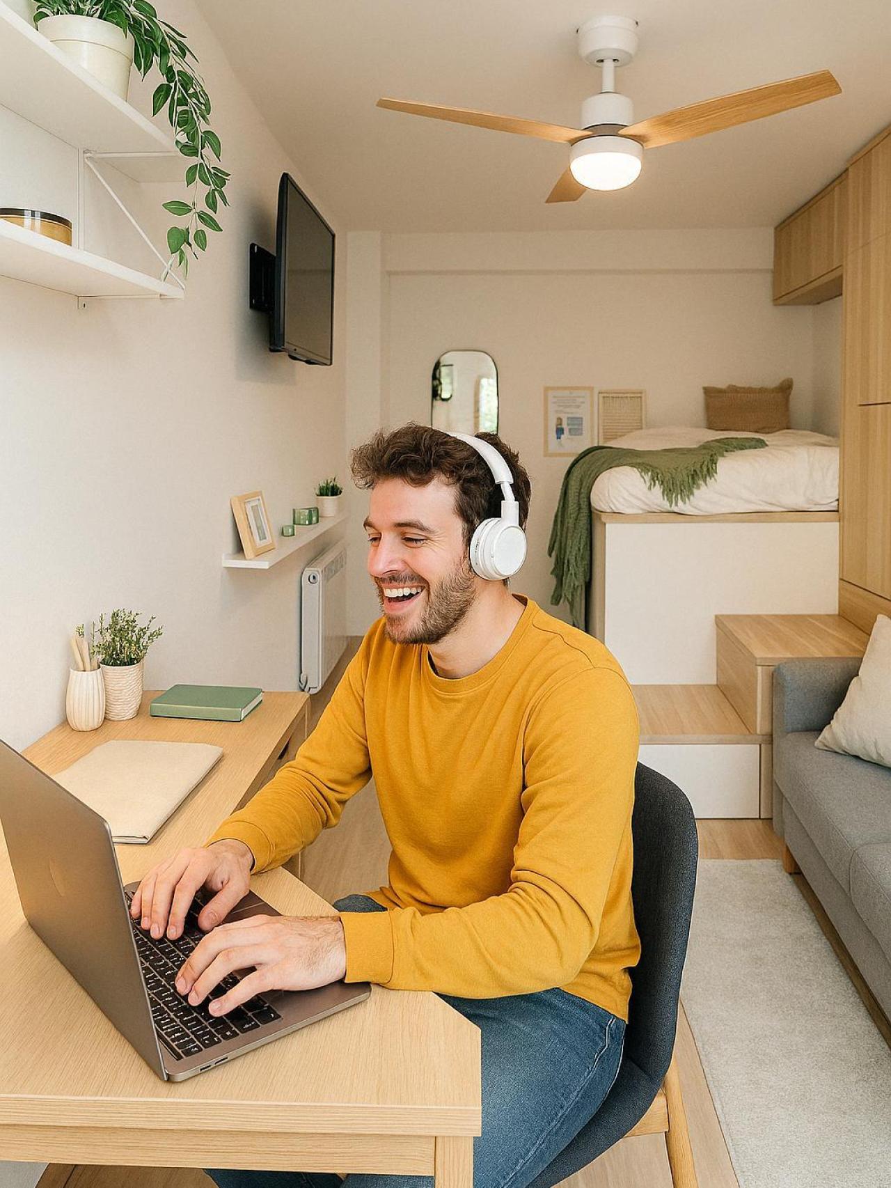 Un comprador, en su habitación.