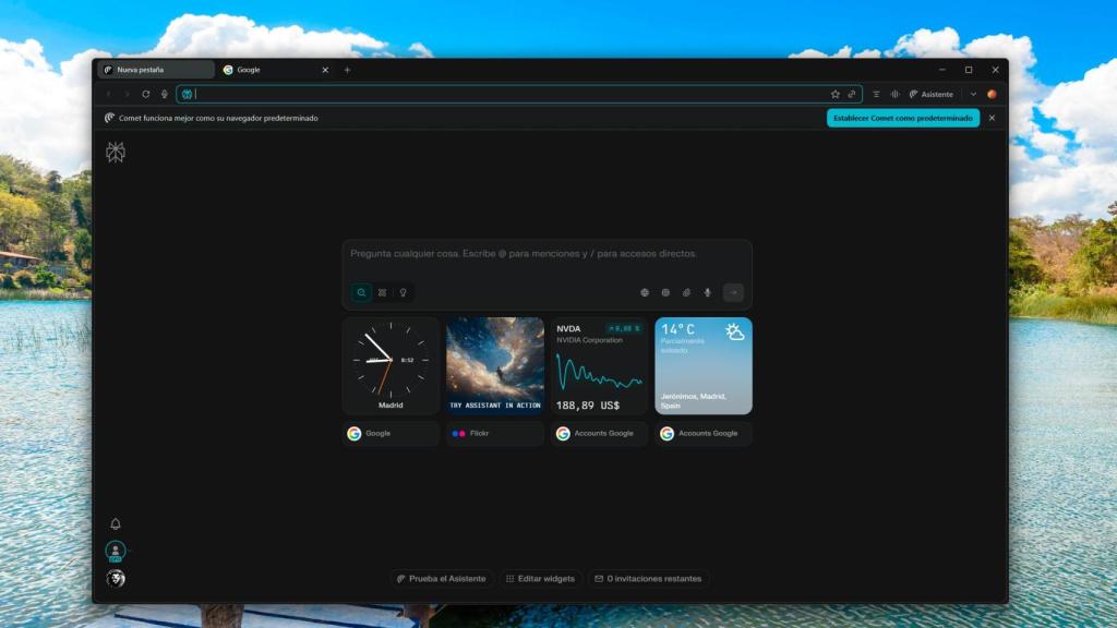 Comet de Perplexity en Windows 11