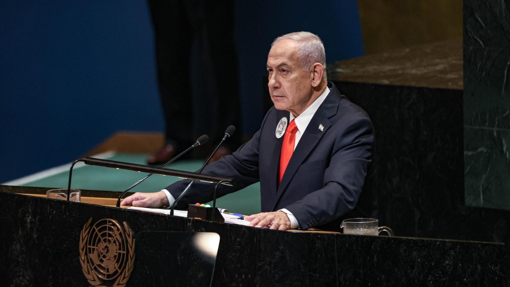 Benjamin Netanyahu pronuncia su discurso ante la ONU el pasado 26 de septiembre. Foto: Europa Press / Contacto / Bianca Otero