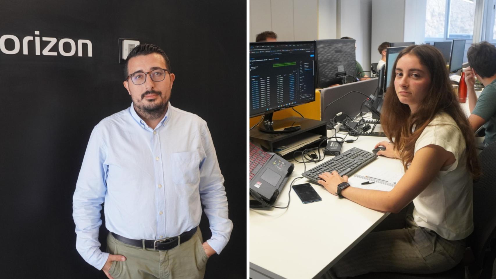 Jesús Fernández y Carla Piñón en la sede de Orizon.