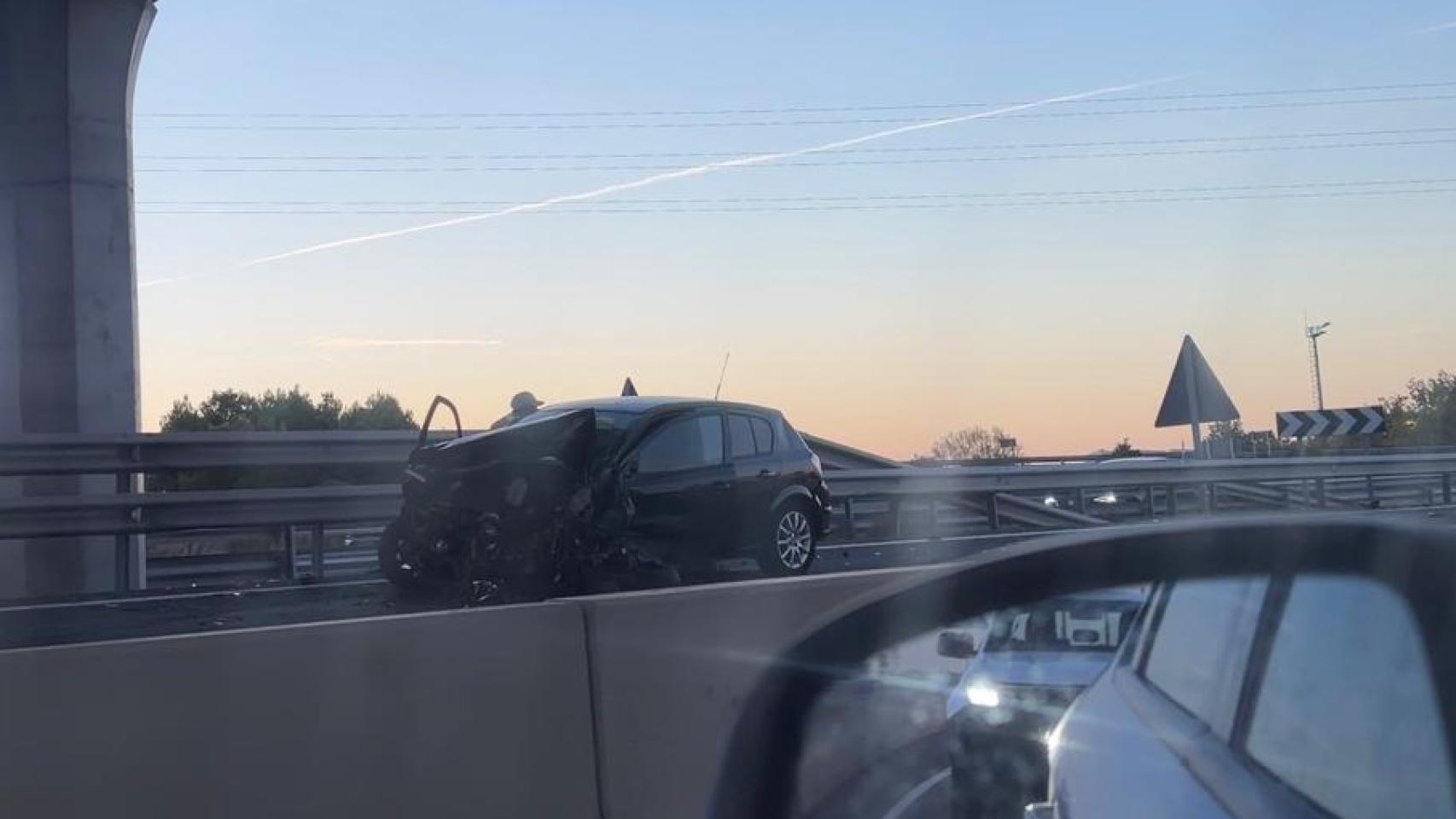 Estado de uno de los vehículos implicados en un accidente en la A-23