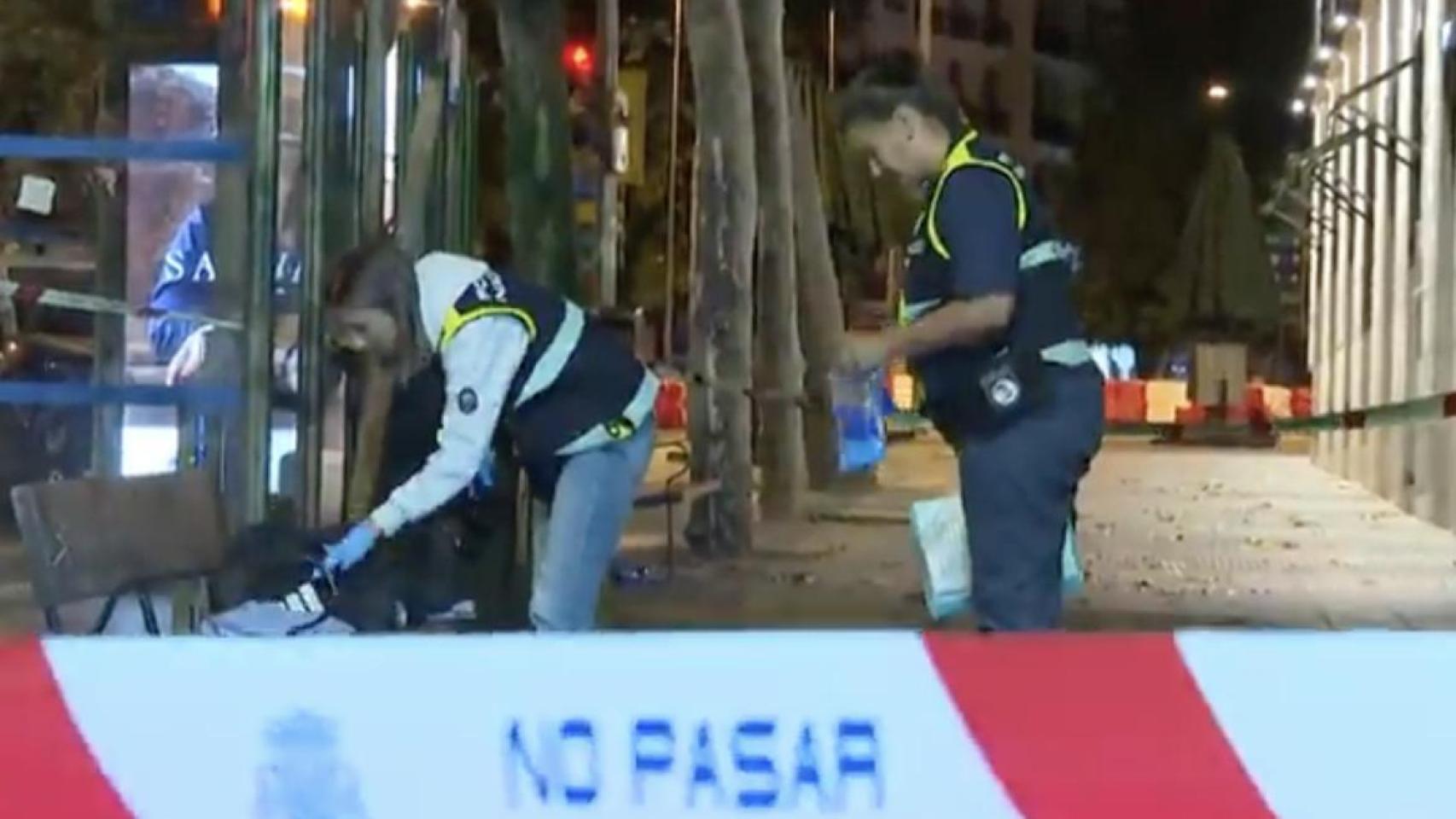 La Policía en el lugar de los hechos.