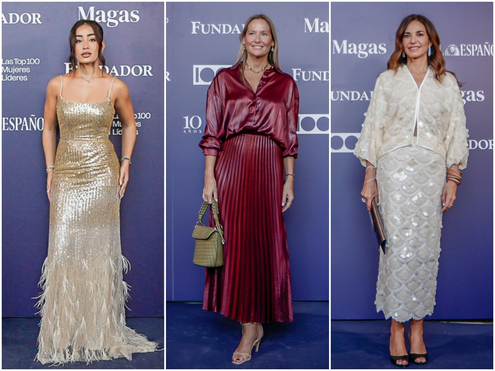 Marina Rivers, Fiona Ferrer y Mariló Montero en el 'photocall' de la gala Magas por Fundador.