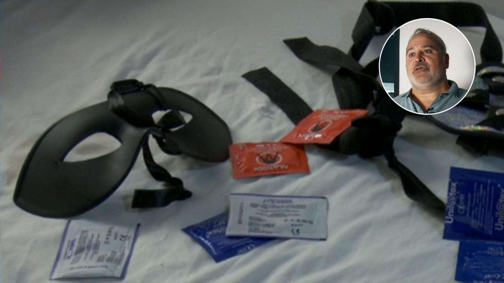 Imagen de la vivienda usada como prostíbulo y de Iván, el propietario.