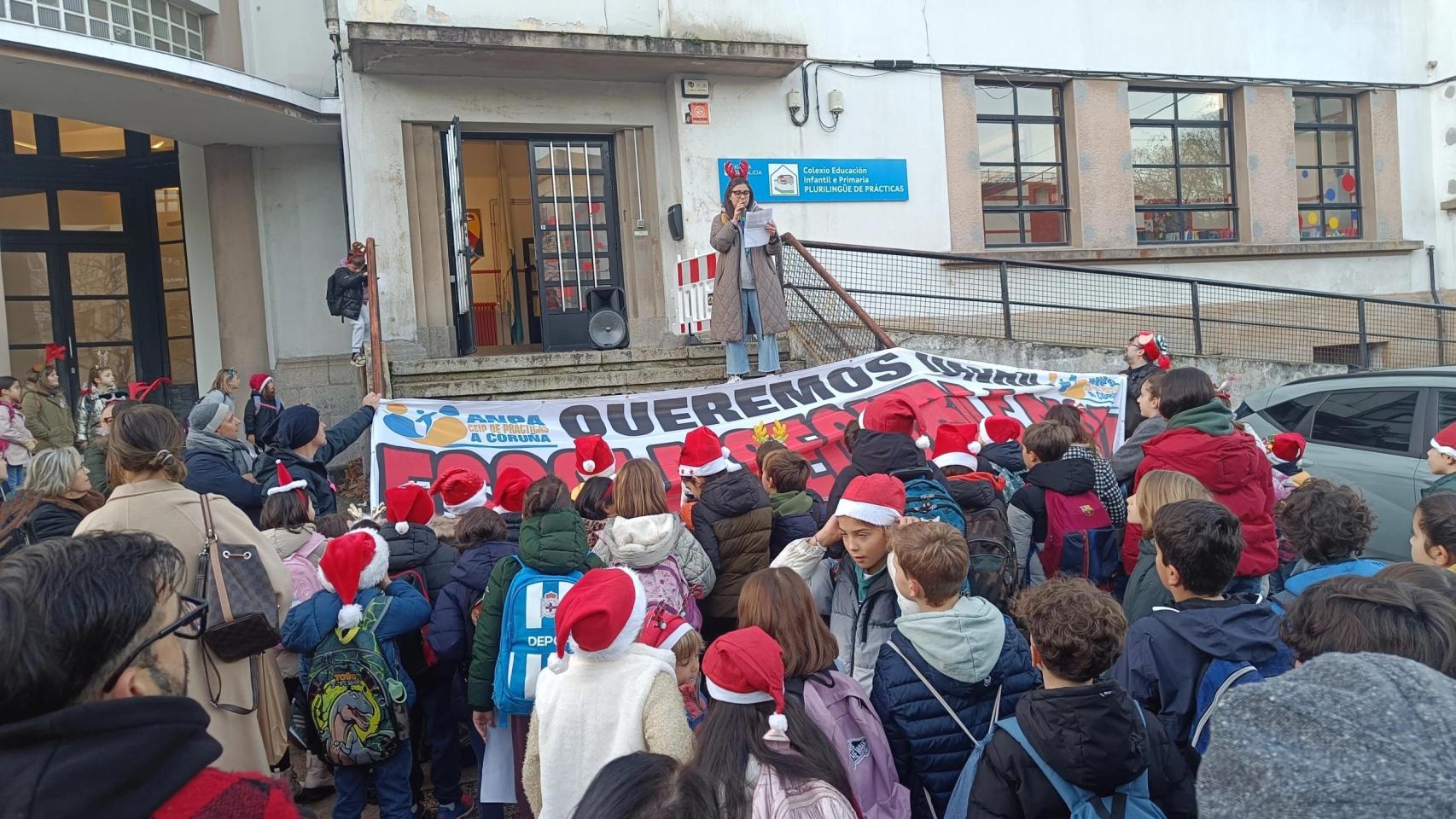 Imagen de las protestas del CEIP de Prácticas hace unos meses.