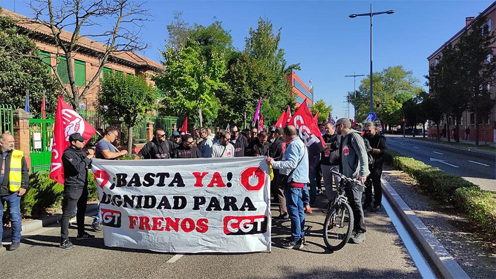 Imagen de la manifestación de los trabajadores de Frenos y Conjuntos en Valladolid.