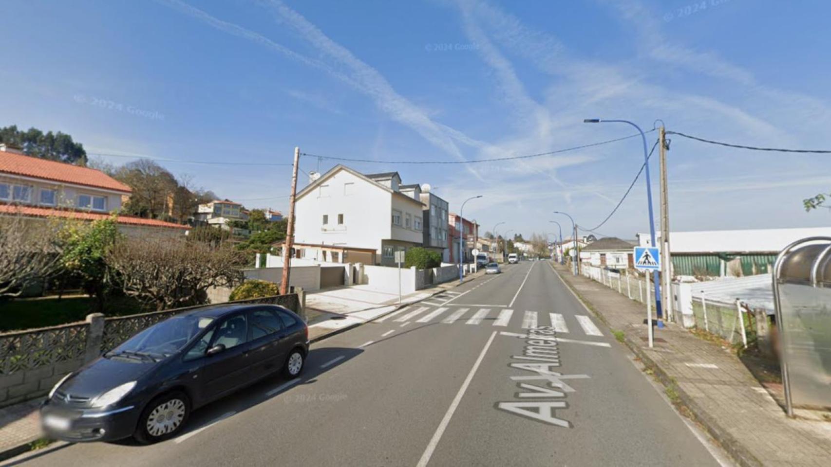 Tramo de la carretera AC-213 a su paso por Culleredo.