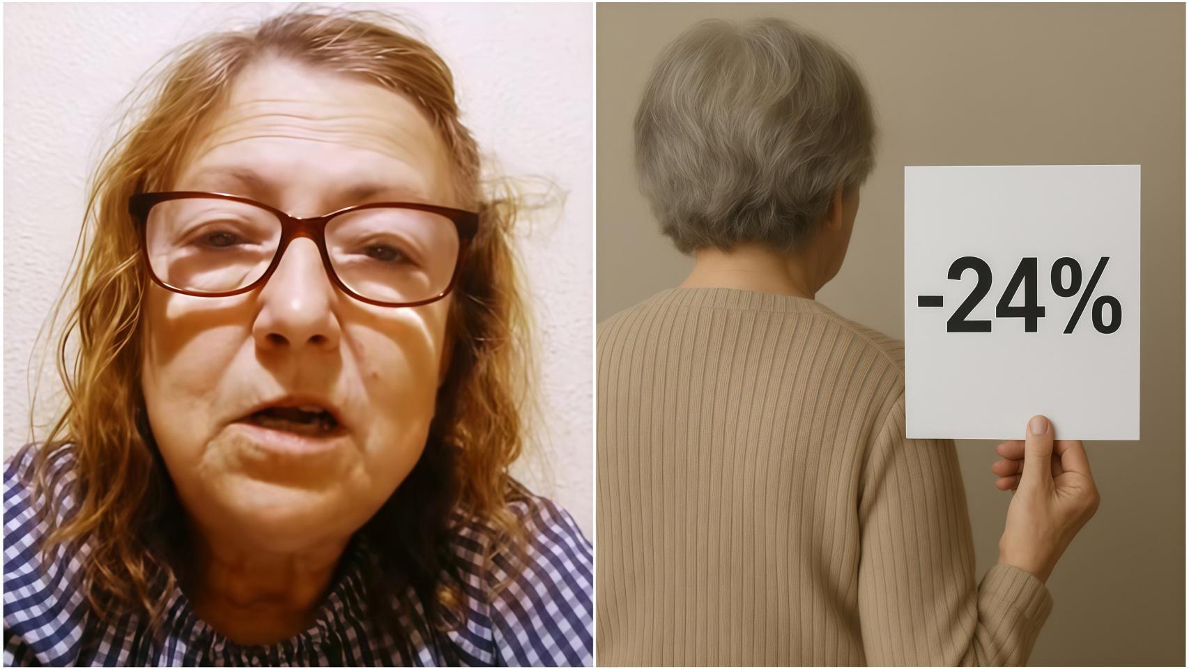 Montaje de Lola Meño junto a una mujer creada con IA