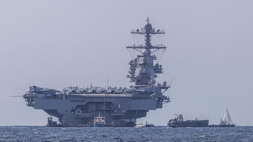 The aircraft carrier 'USS Gerald R. Ford' in a file photo off the coast of Mallorca.