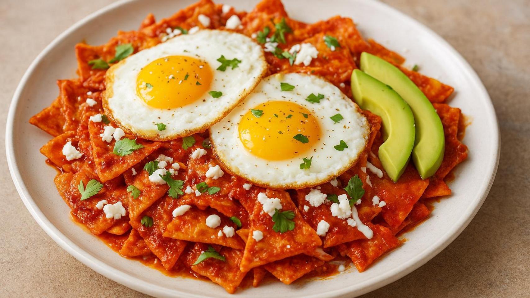 El secreto de una chef de California para hacer los mejores chilaquiles rojos con huevos fritos y queso cotija