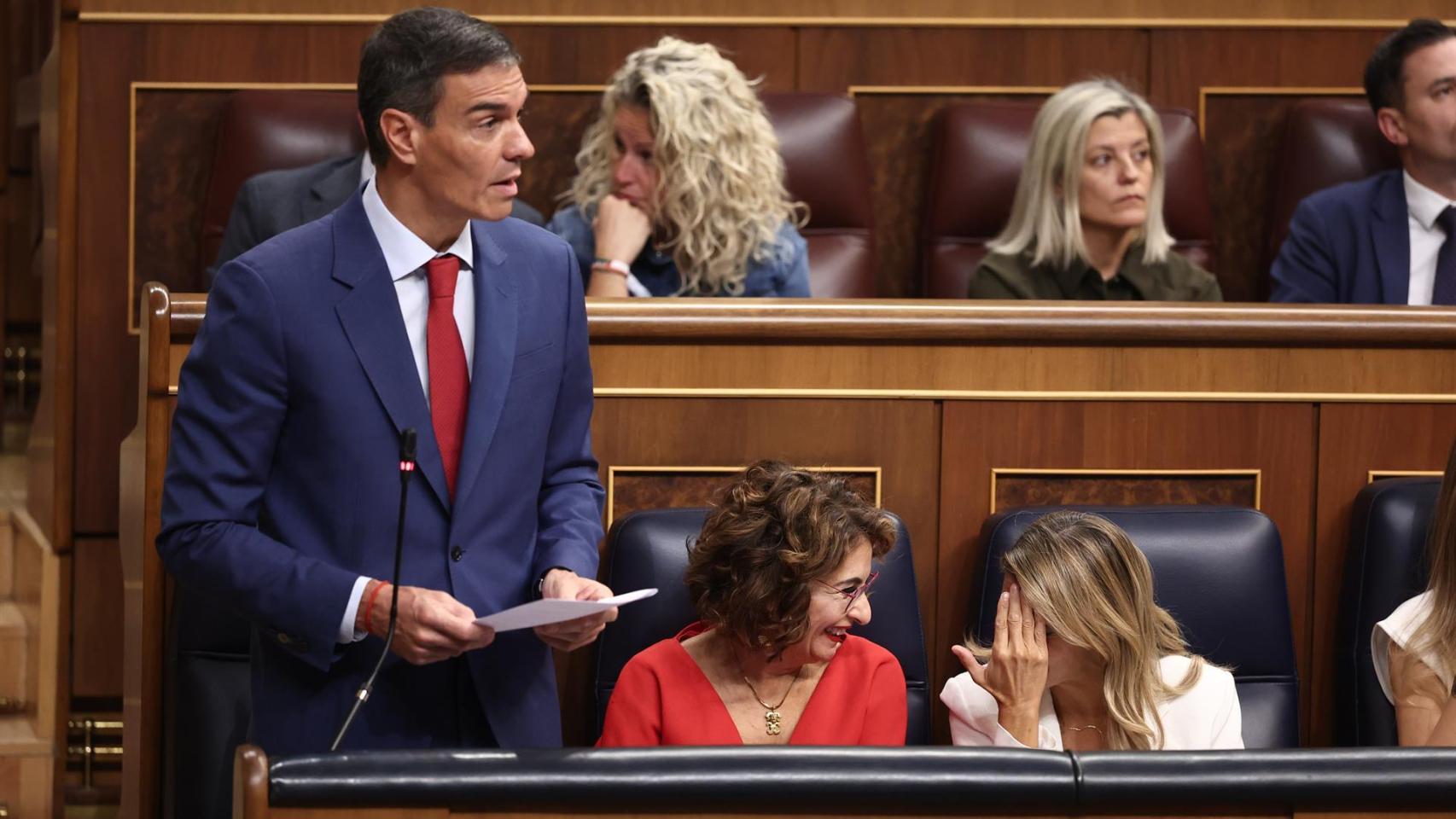 El presidente del Gobierno, Pedro Sánchez, durante la sesión de control.