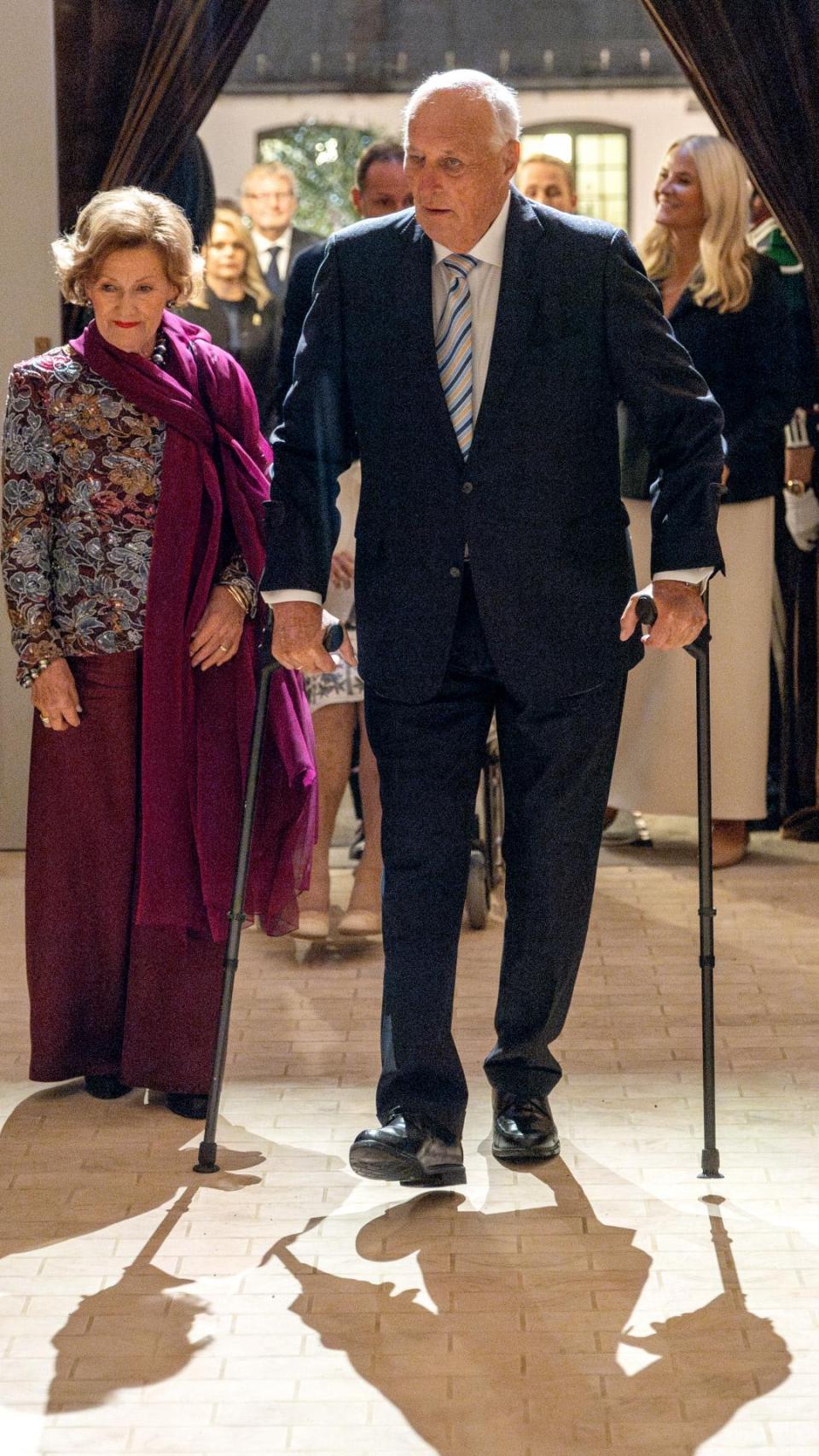 Los reyes Harald y Sonia de Noruega, en un evento en Oslo en octubre de 2023.