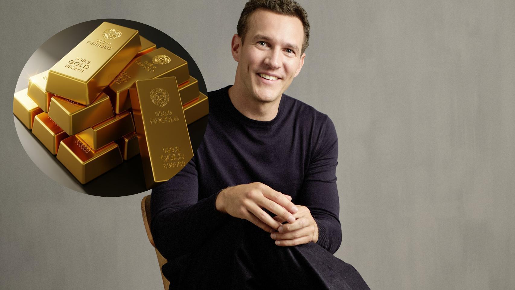 Montaje de Daniel Marburger con lingotes de oro (imagen creada con IA).
