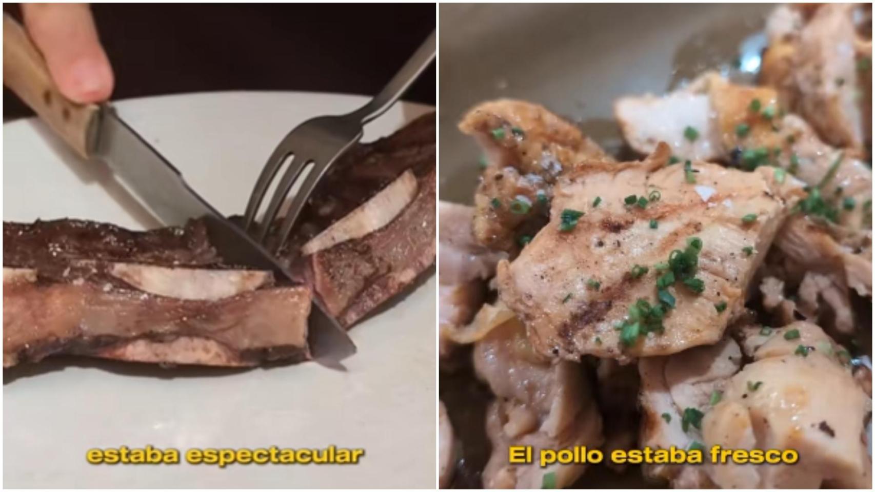 Platos de un restaurante de la calle de la Barrera, en A Coruña