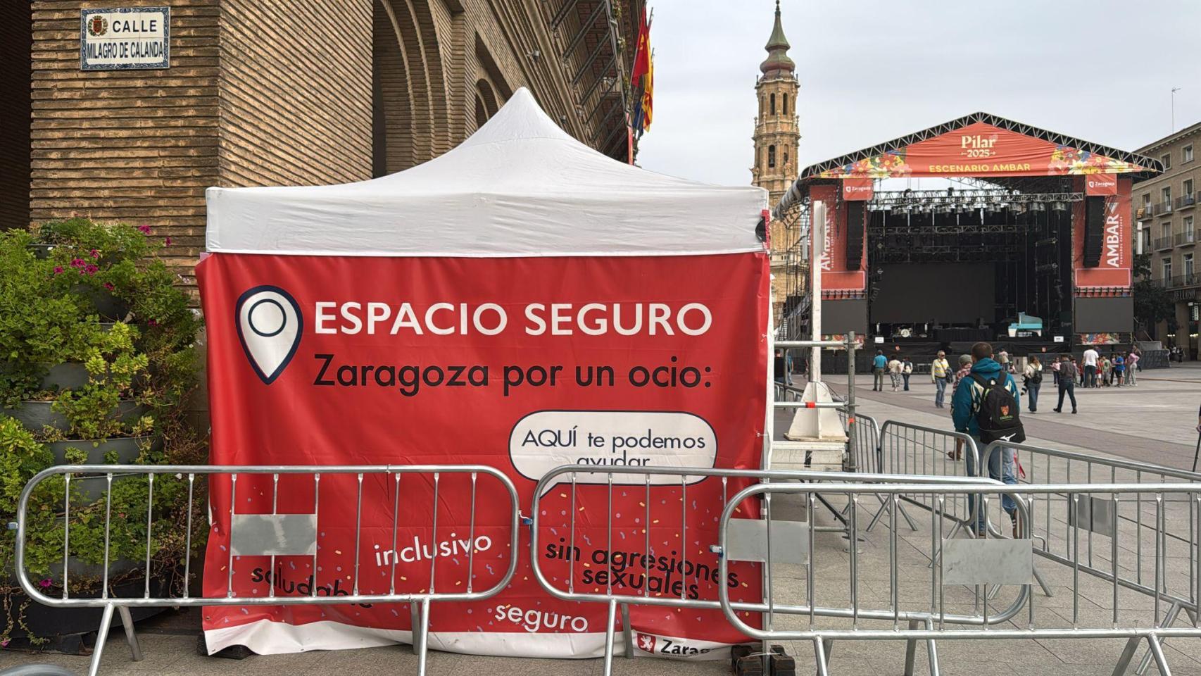 Un espacio seguro en la plaza del Pilar.