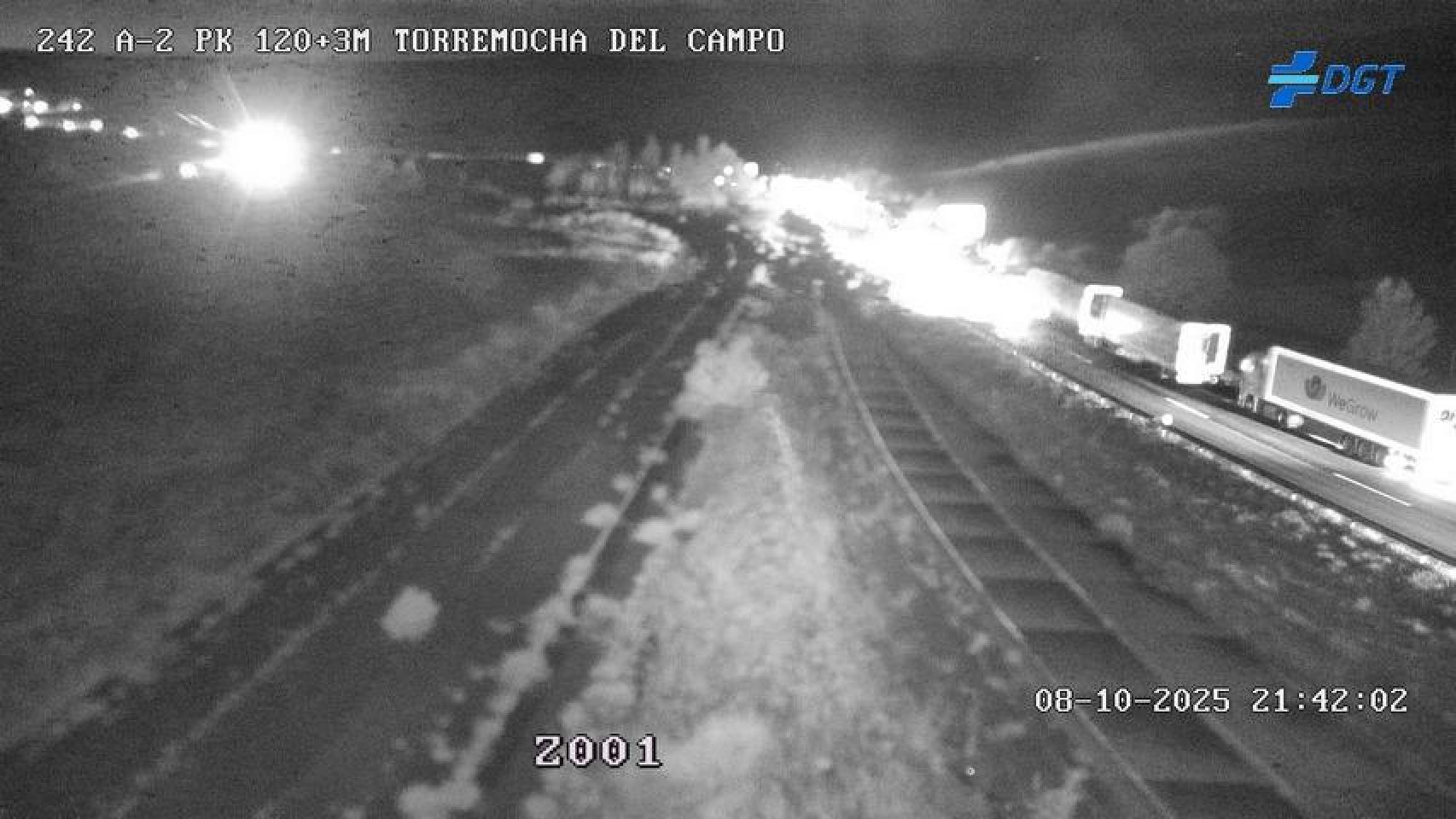 A-2 a su paso por Torremocha del Campo (Guadalajara). Foto: DGT.