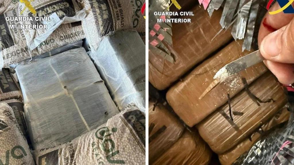 Cocaína procedente de México interceptada por la Guardia Civil en el puerto de Barcelona, en una imagen de archivo.