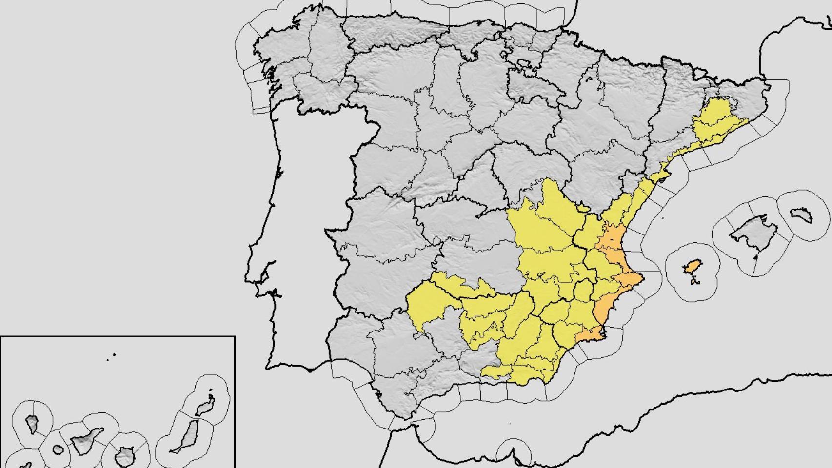 Aemet activa avisos por hasta 250 l/m2 de lluvia en España ante la llegada de la dana Alice:  Hay riesgo de inundaciones 