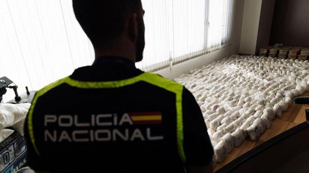 Droga incautada por la Policía Nacional en la desarticulación una célula del cártel de Sinaloa en España, en el Complejo Policial de Canillas.
