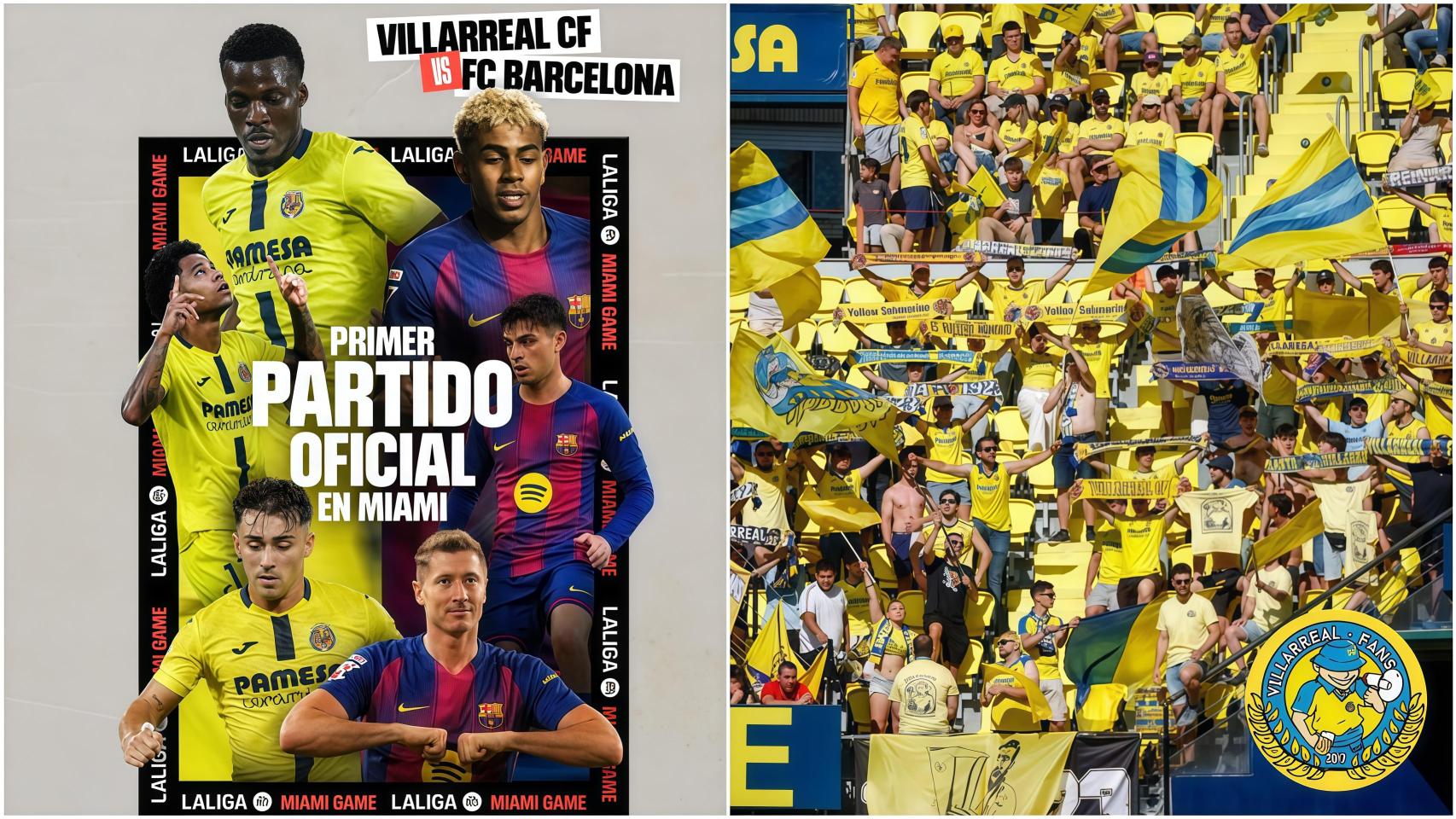 Gran parte de la afición del Villarreal, descontenta con la decisión de jugar el partido en Miami