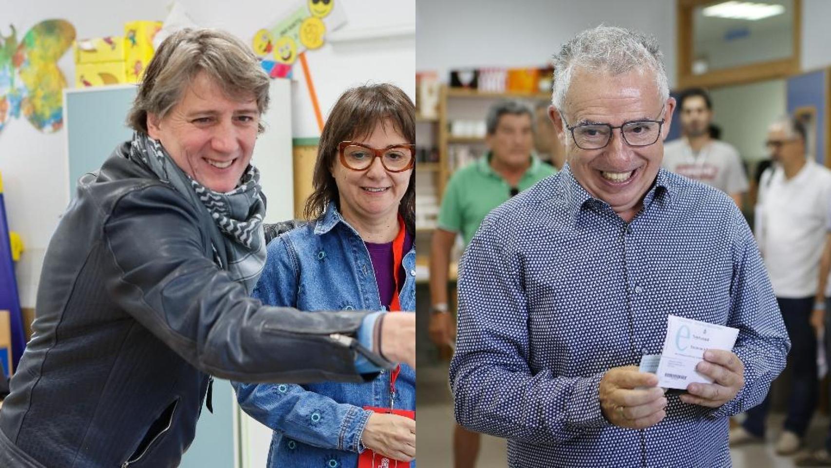 El secretario general del PSOE de Castilla y León y candidato del partido a las elecciones autonómicas de marzo, Carlos Martínez, y el portavoz de Soria ¡Ya! en las Cortes, Ángel Ceña, en un montaje de EL ESPAÑOL