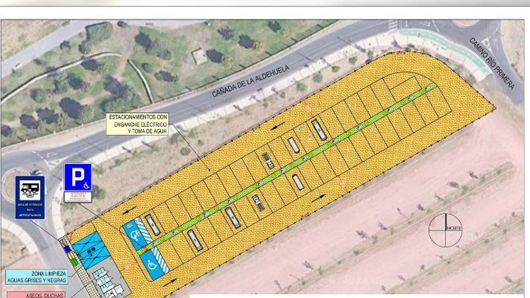 El plano del nuevo aparcamiento de Salamanca para autocaravanas