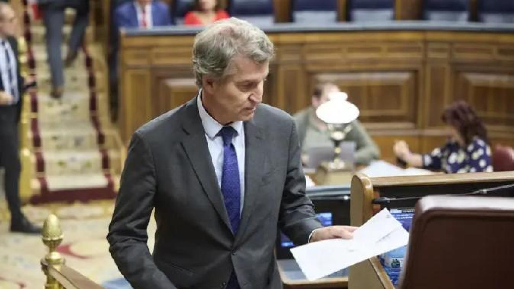 El líder del PP, Alberto Núñez Feijóo, el miércoles en el Congreso.