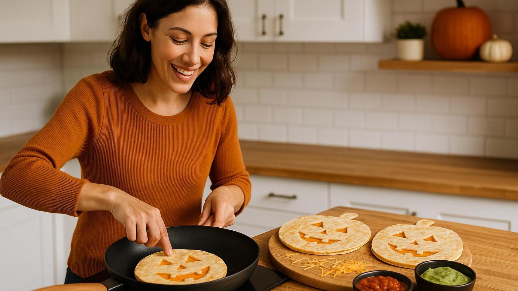 Estas quesadillas mexicanas son una idea económica y rápida para celebrar Halloween en Estados Unidos.