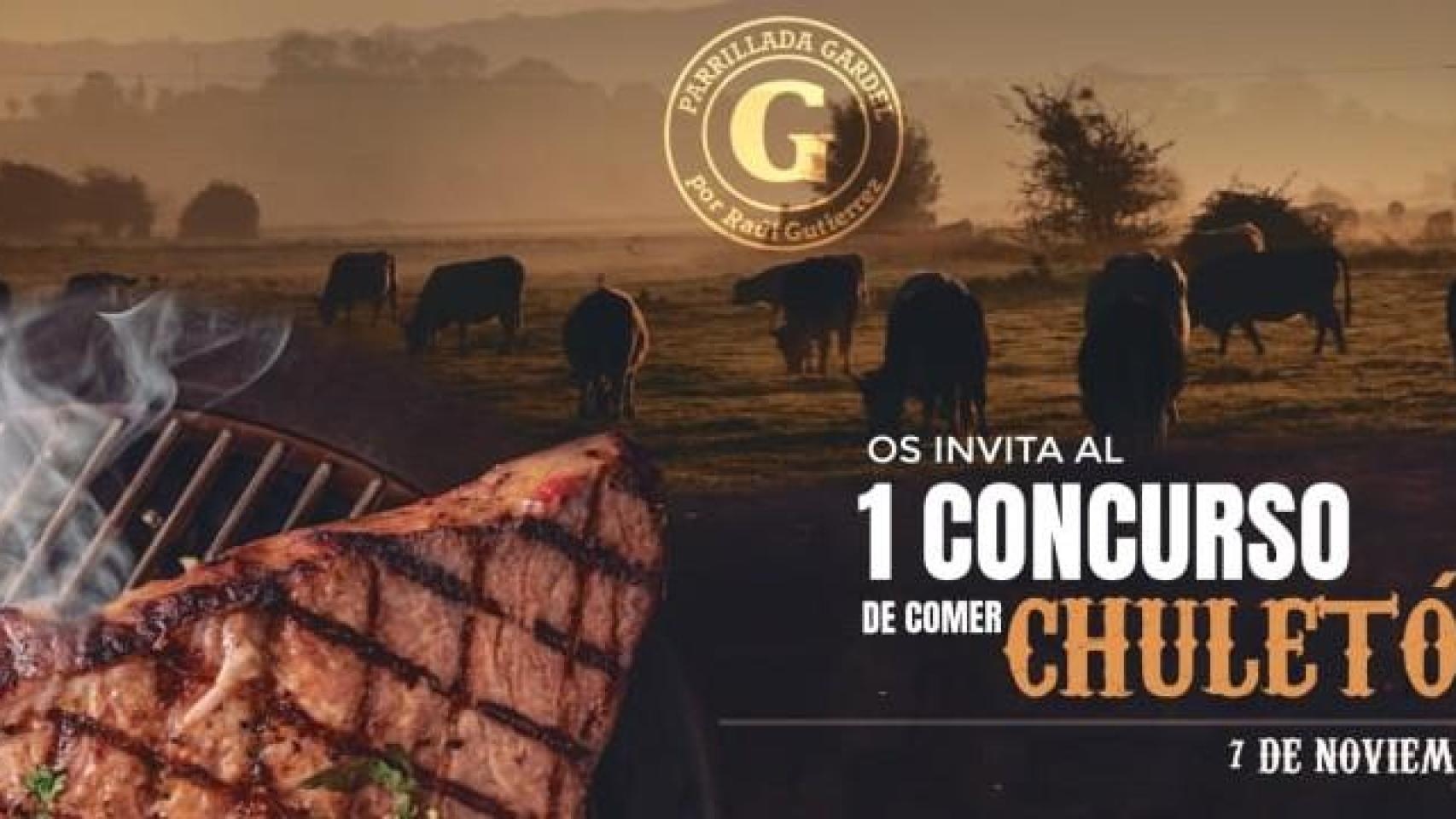 Concurso de comer chuletón en la Parrillada Gardel