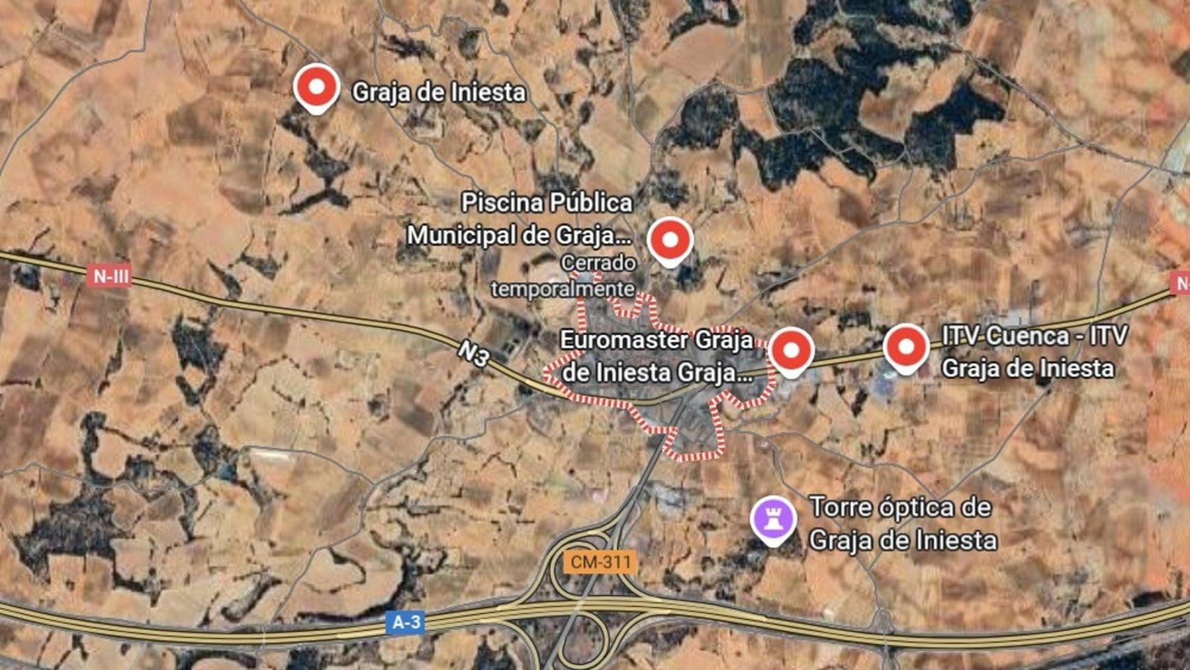 Mapa donde se puede observar donde se ha producido el accidente.