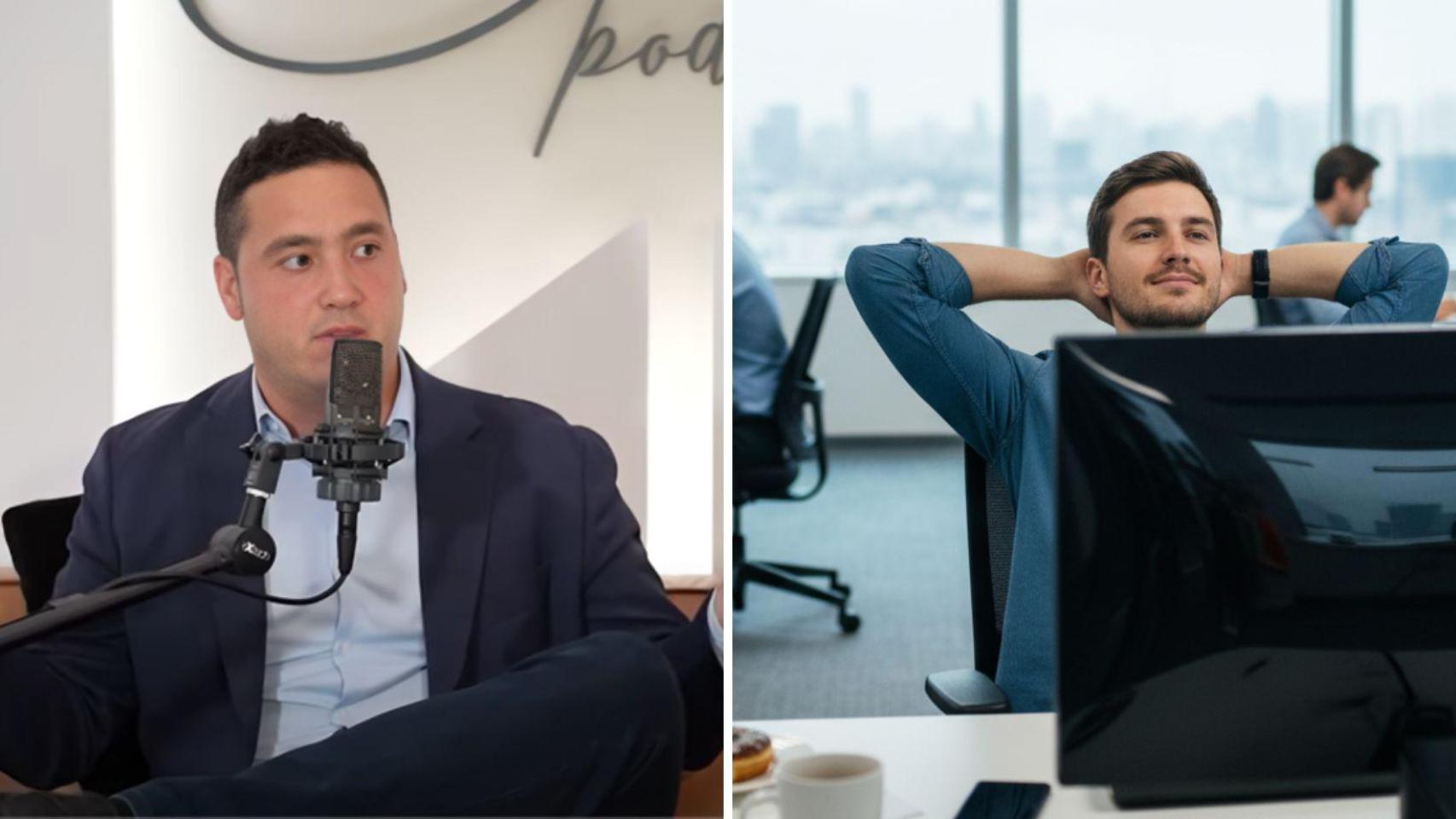 Marc Urgell y un trabajador generado con IA.