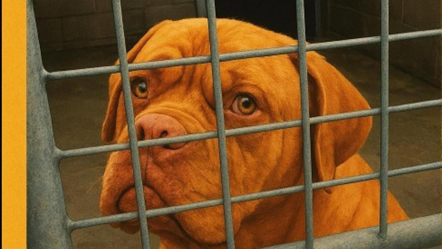 Detalle del cartel de protesta contra el sacrificio de tres perros del refugio de Bando.