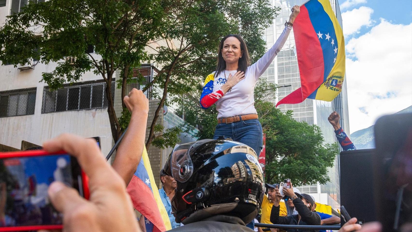 La líder opositora a la dictadura de Maduro, María Corina Machado.
