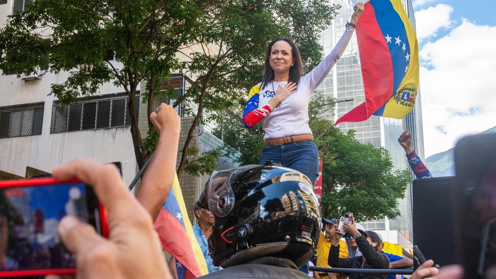 La líder de la opositora de Venezuela, María Corina Machado, en un acto celebrado el pasado 9 de enero.