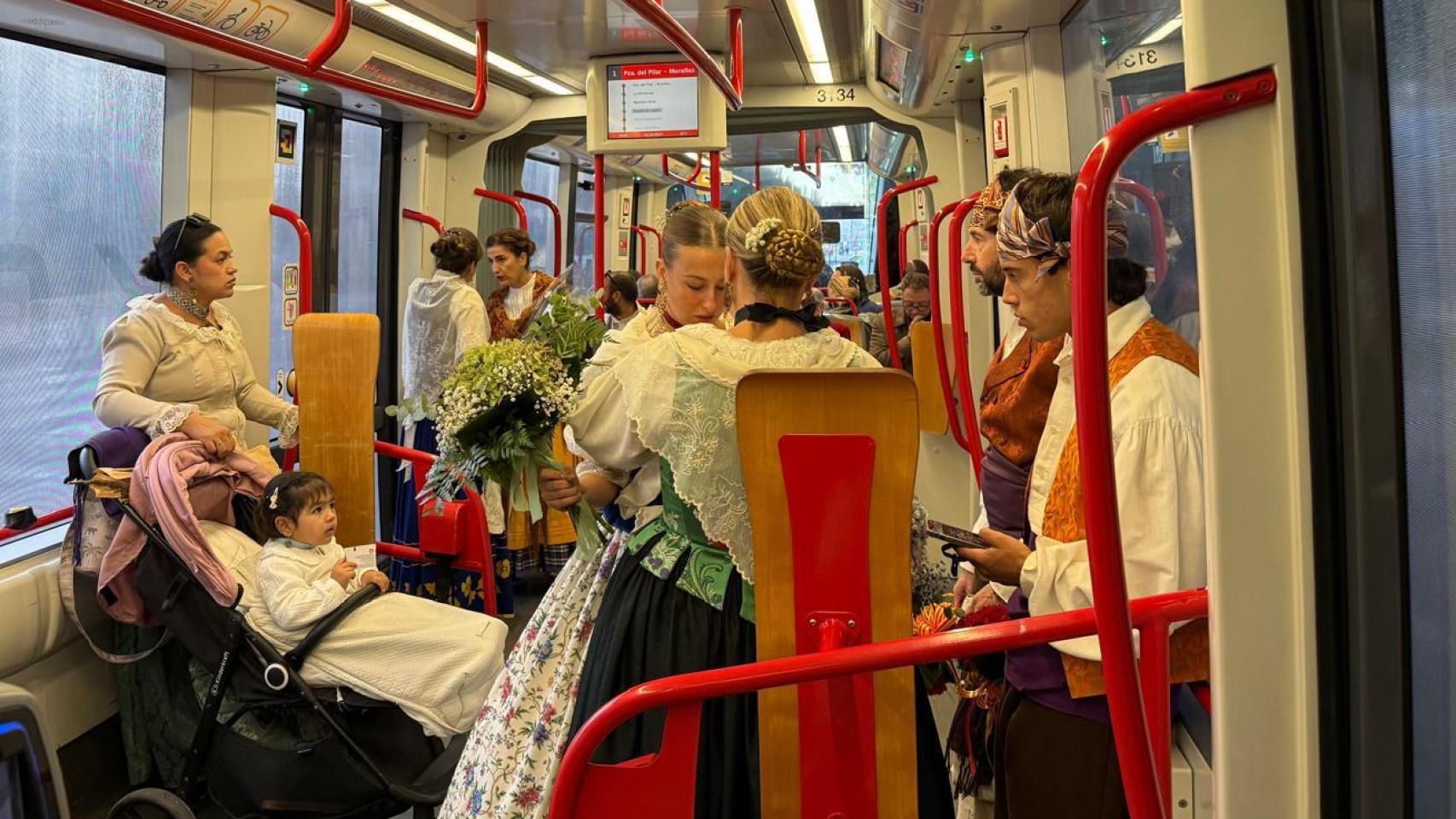 Tranvía de Zaragoza este domingo.