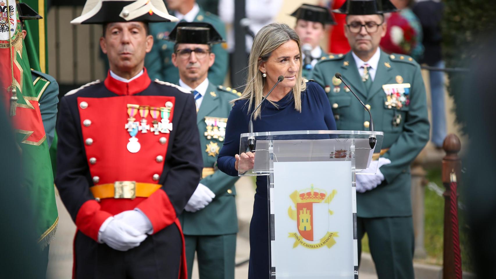 Milagros Tolón, delegada del Gobierno de España, en los actos de la patrona de la Guardia Civil en Toledo.
