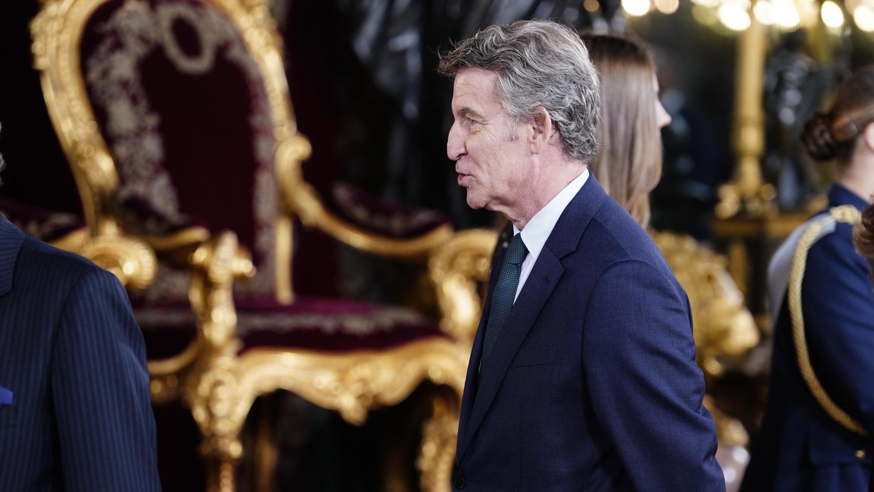 Alberto Núñez Feijóo durante los actos de la Fiesta Nacional