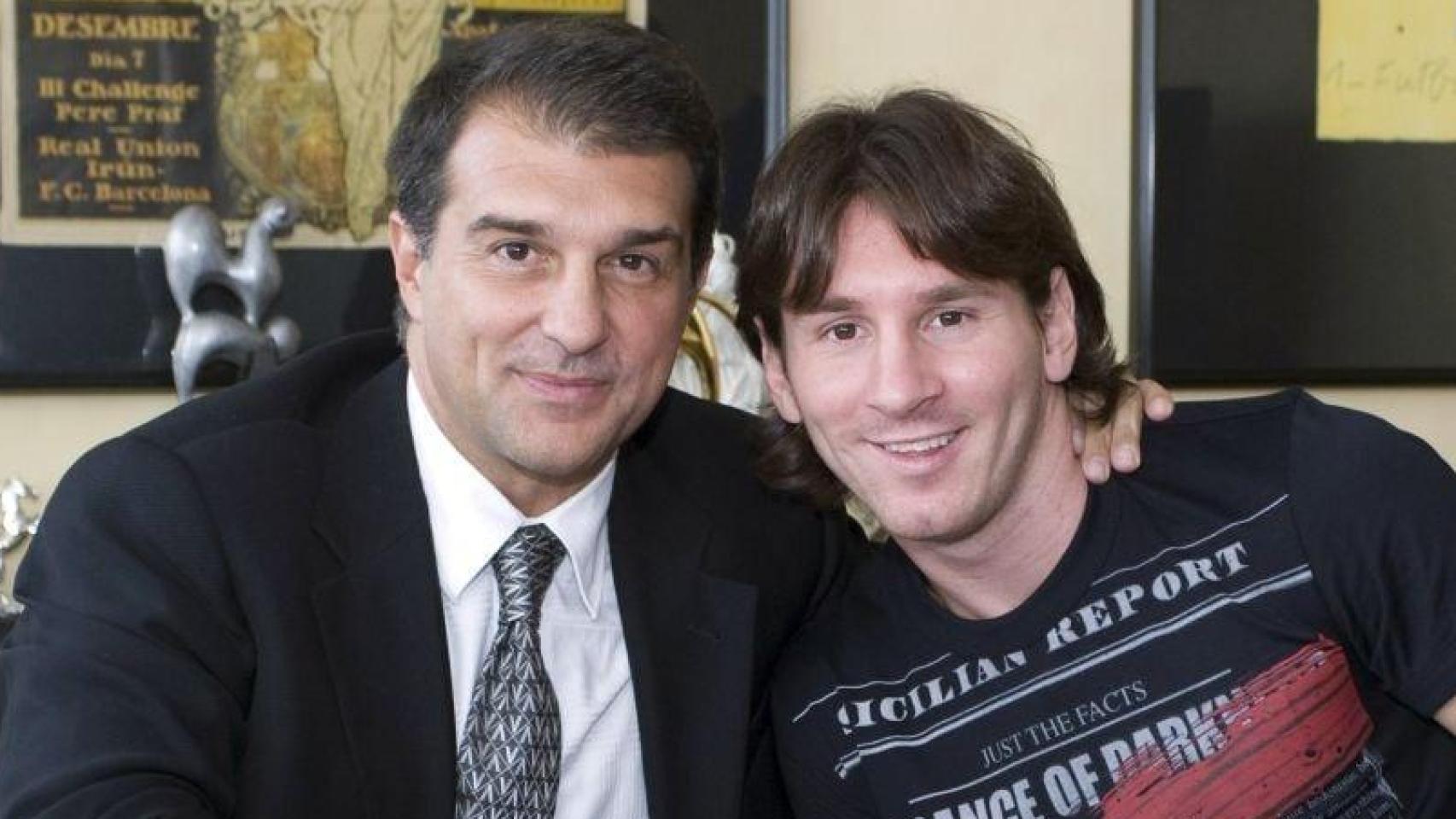 Joan Laporta y Leo Messi
