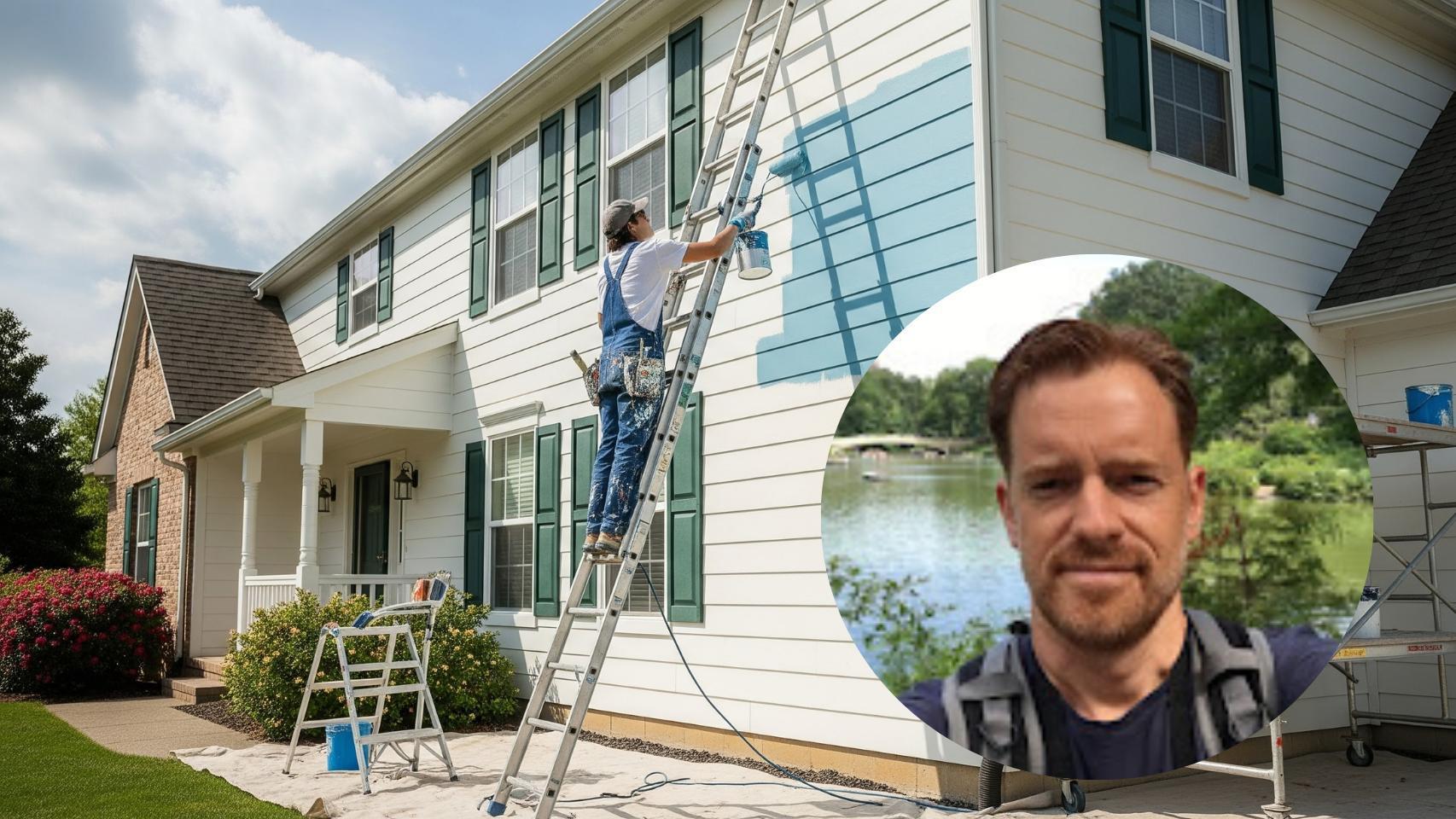 Montaje de Pablo con un pintor en una imagen creada con IA