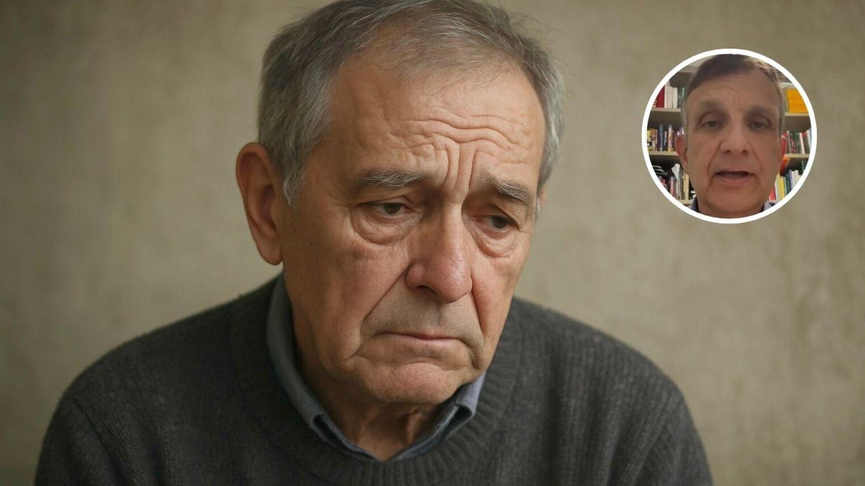 Montaje con un jubilado español y Luis Ortiga, jubilado con más de 45 años cotizados.