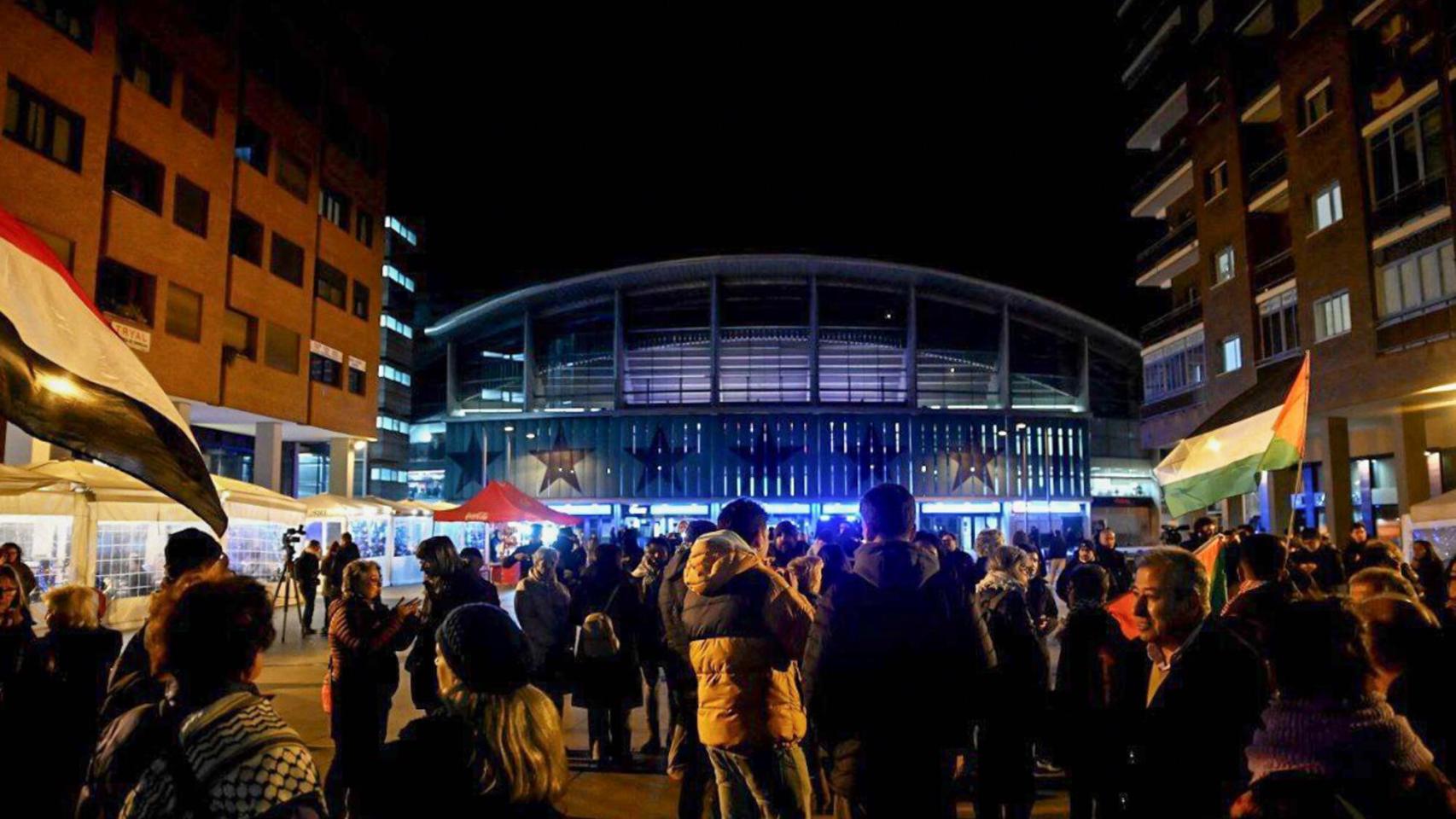 Protesta contra la presencia del Maccabi Tel Aviv en Madrid el 14 de enero.
