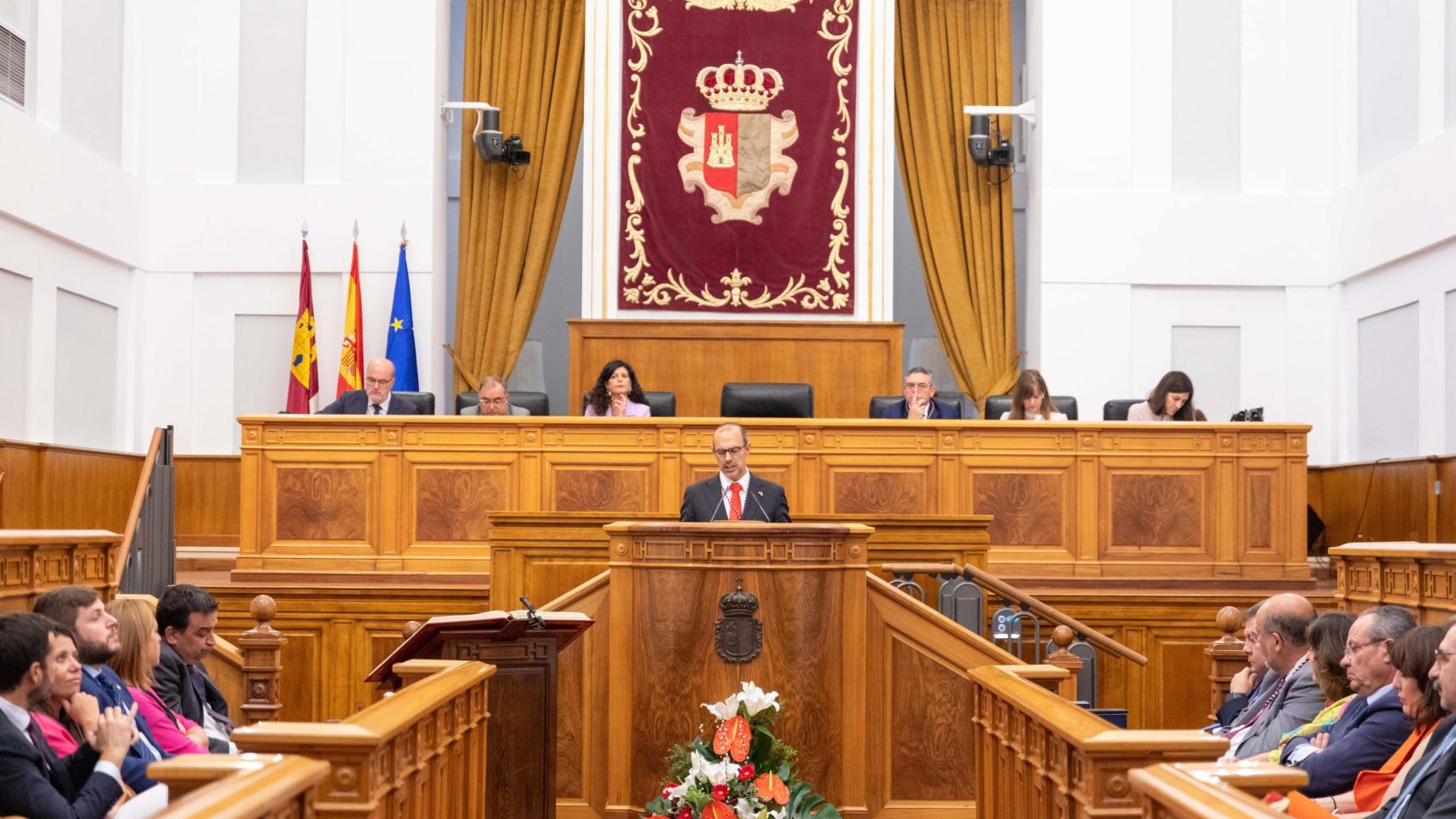 El Salón de Plenos de las Cortes de Castilla-La Mancha.