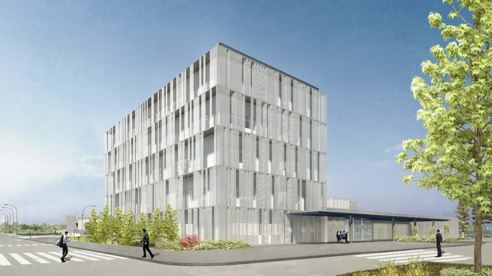 Recreación del edificio principal del CIIAE de Cáceres.