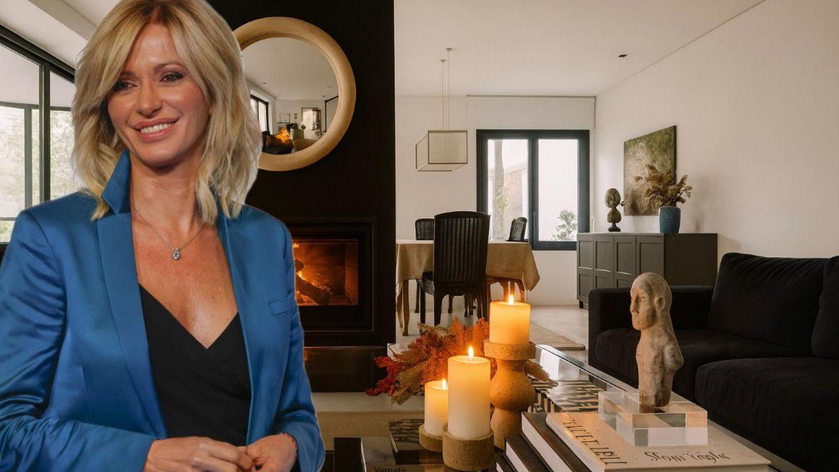 Susanna Griso y una recreación de su salón.